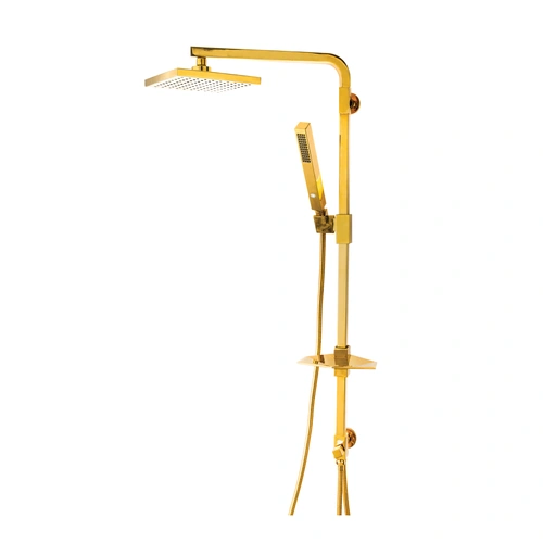 علم دوش حمام شیرآلات بهداشتی قهرمان مدل فلت طلایی