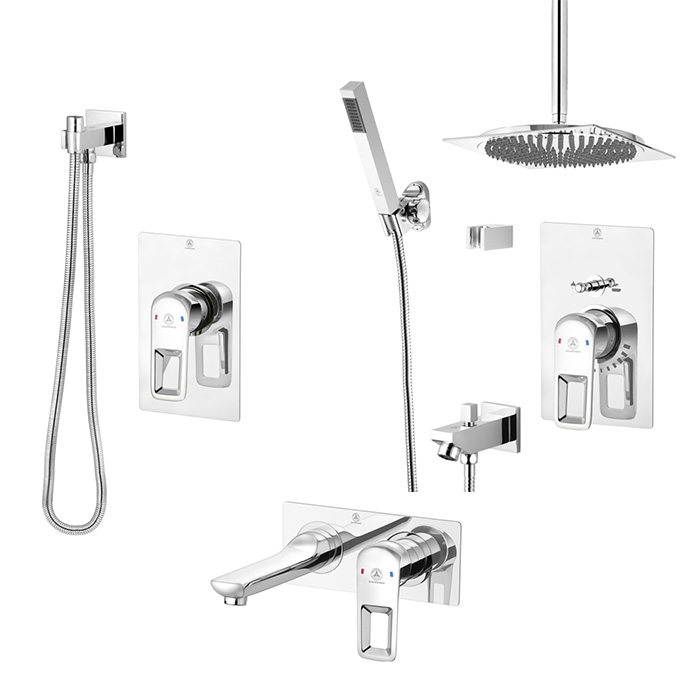 ست شیرآلات بهداشتی قهرمان مدل فلت توکار